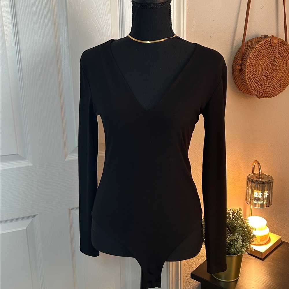 Leith Black Long Sleeve Bodysuit